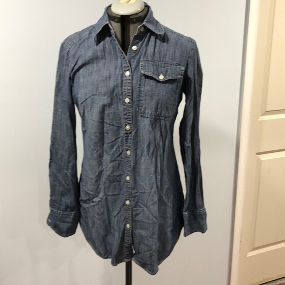 New York & Company Tops - Long denim button down New York & Company Tops - Long denim button down
